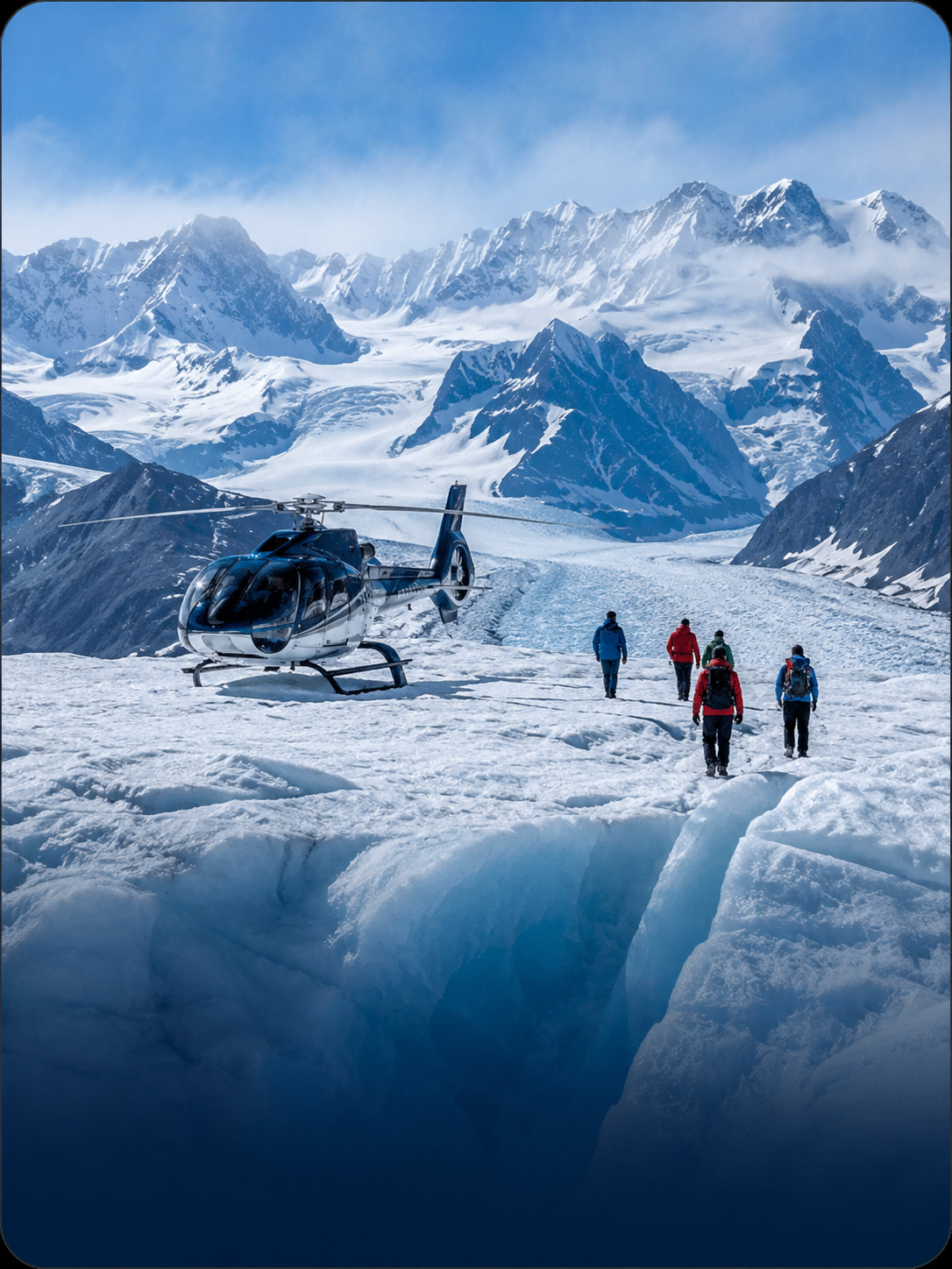Helicóptero al glaciar en Juneau