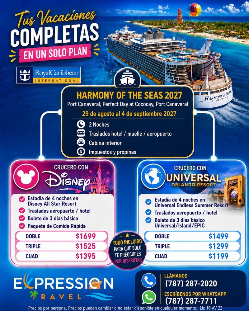 Harmony of the Seas + Universal 2027